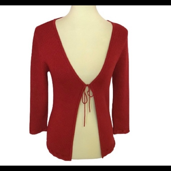 Authentic Original Vintage Style Sweaters - Retro Y2K red sparkly beaded cover up